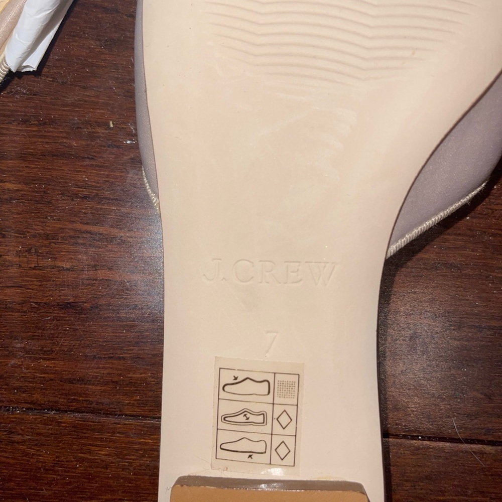 J. Crew Women's Floral Embellished Slide Sandals - BEIGE 7 NWOT - Picture 5 of 8